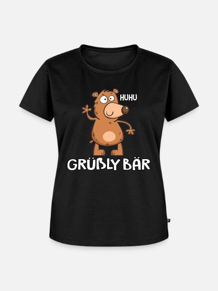 Grüßlybär - Frauen Premium Bio T-Shirt - Schwarz