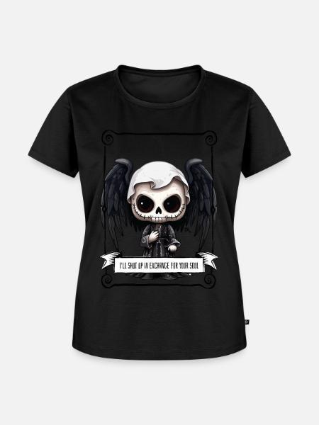 Angel - Skull - Frauen Premium Bio T-Shirt - Schwarz