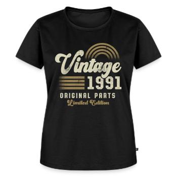 Vintage 1991 Birthday Retro - Women's Premium Organic T-shirt - black - Front - Selfina (174cm)