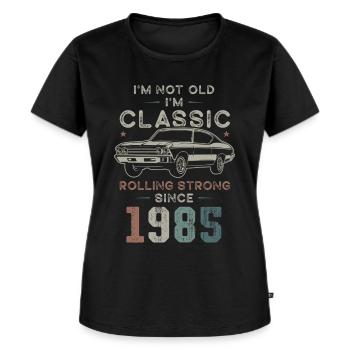 Geboren 1985 Geburtstag Oldtimer - Frauen Premium Bio T-Shirt - Schwarz - Vorne - Selfina (174cm)