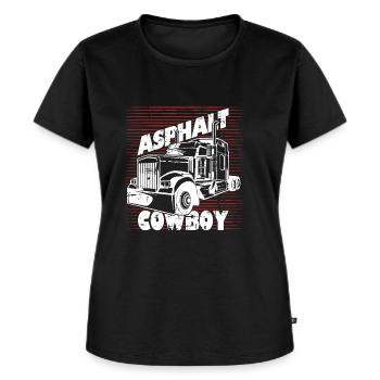 Asphalt Cowboy - Frauen Premium Bio T-Shirt - Schwarz - Vorne - Selfina (174cm)