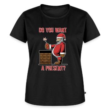Böser Weihnachtsmann Geschenk Dynamit Schornstein - Frauen Premium Bio T-Shirt - Schwarz - Vorne - Selfina (174cm)