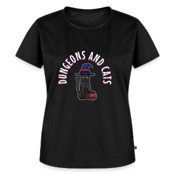 Dungeons and Cats - Frauen Premium Bio T-Shirt - Schwarz - Vorne - Selfina (174cm)