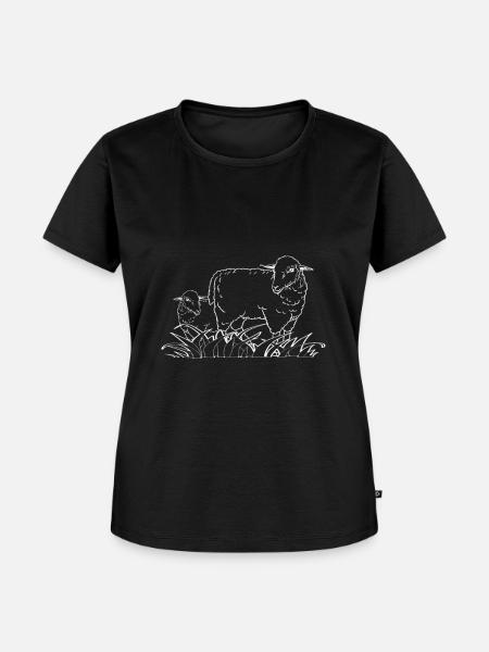 Schafherde - Schaf - Frauen Premium Bio T-Shirt - Schwarz