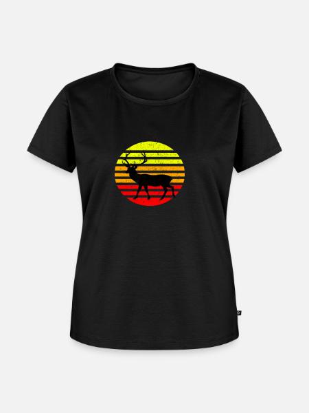 Reh Hirsch - Frauen Premium Bio T-Shirt - Schwarz