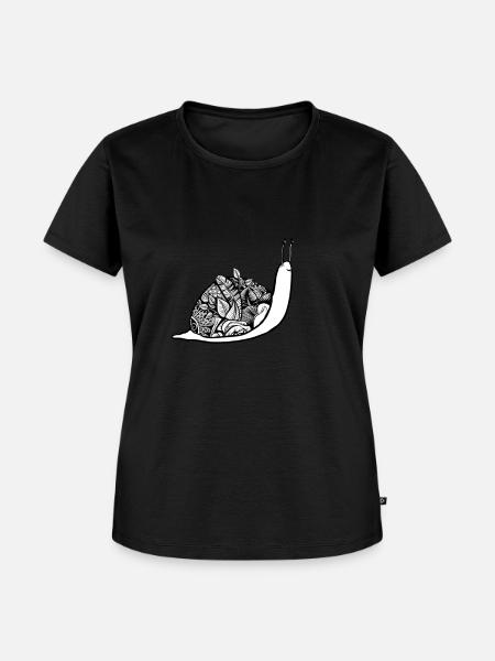 Schnecke mit Schneckenhaus - Frauen Premium Bio T-Shirt - Schwarz