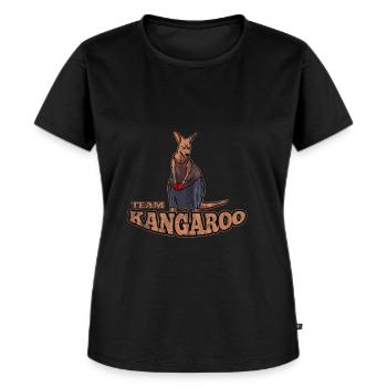 Känguru Australien - Frauen Premium Bio T-Shirt - Schwarz - Vorne - Selfina (174cm)
