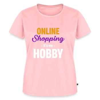 Les achats en ligne à domicile sont mon passe-temps - T-shirt Premium bio Femme - rose - Devant - AI Model Female 172 dark (172cm)