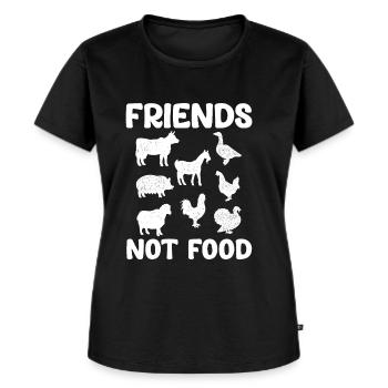 Les amis ne mangent pas d’humour végétalien Jardinier de poisson - T-shirt Premium bio Femme - noir - Devant - Selfina (174cm)