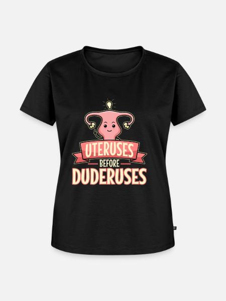 Uteruses Before Duderuses - Frauen Premium Bio T-Shirt - Schwarz