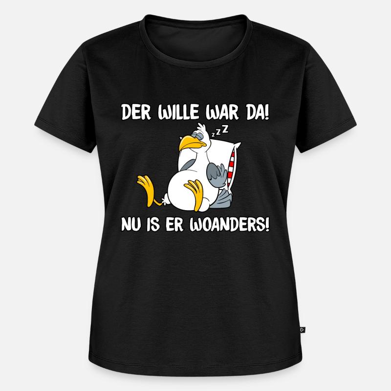 Der Wille war da - Frauen Premium Bio T-Shirt - Schwarz