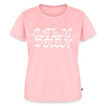 Calm Down - Frauen Premium Bio T-Shirt - Rosa - Vorne - AI Model Female 172 dark (172cm)