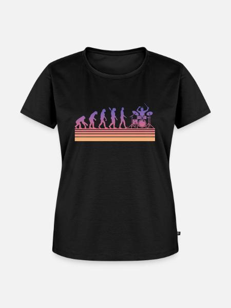 Schlagzeug Schlagzeuger Evolution - Frauen Premium Bio T-Shirt - Schwarz