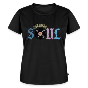 Northern Soul Vintage - Frauen Premium Bio T-Shirt - Schwarz - Vorne - Selfina (174cm)