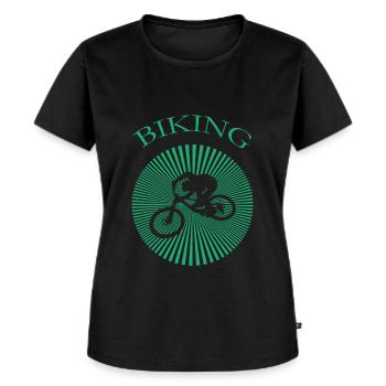 Biking - Frauen Premium Bio T-Shirt - Schwarz - Vorne - Selfina (174cm)