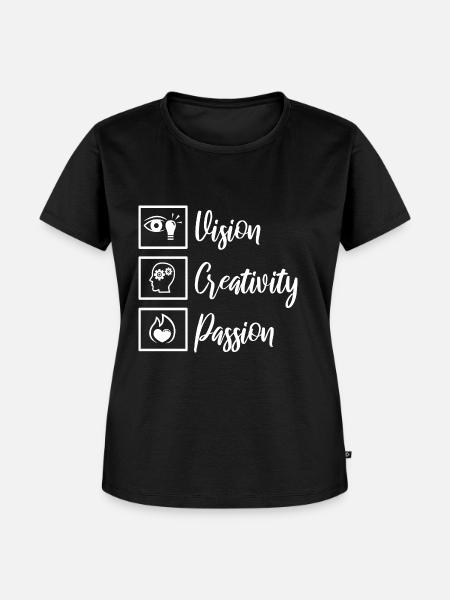 Vision Creativity Passion - Frauen Premium Bio T-Shirt - Schwarz