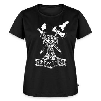 Thor Hammer - Premium økologisk T-shirt til kvinder - sort - Foran - Selfina (174cm)