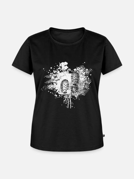 Spritzer - Wanderer Fußabdruck - (3) - Frauen Premium Bio T-Shirt - Schwarz