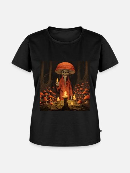 Satanic mushroom - Frauen Premium Bio T-Shirt - Schwarz
