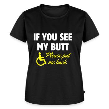 Fauteuil roulant Handicap Handicap Amputation Tr - T-shirt Premium bio Femme - noir - Devant - Selfina (174cm)