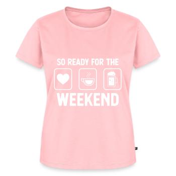 So bereit für das Wochenende - Bier - Kaffee - - Frauen Premium Bio T-Shirt - Rosa - Vorne - AI Model Female 172 dark (172cm)
