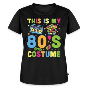 Rétro Vintage 80 T-shirt Drôle - T-shirt Premium bio Femme - noir - Devant - Selfina (174cm)