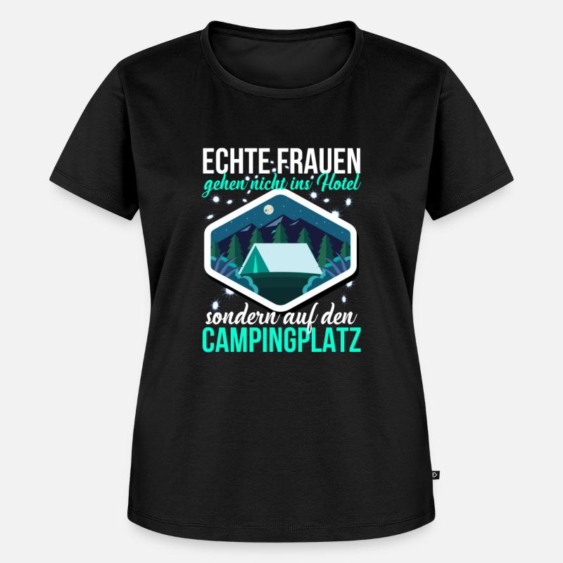 Camping - Frauen Premium Bio T-Shirt - Schwarz