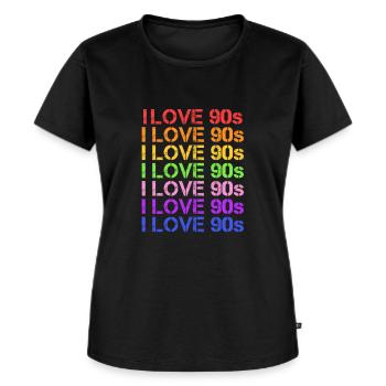 I Love 90s - Frauen Premium Bio T-Shirt - Schwarz - Vorne - Selfina (174cm)