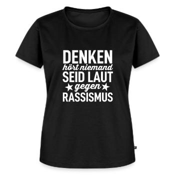 Antirassismus - Frauen Premium Bio T-Shirt - Schwarz - Vorne - Selfina (174cm)