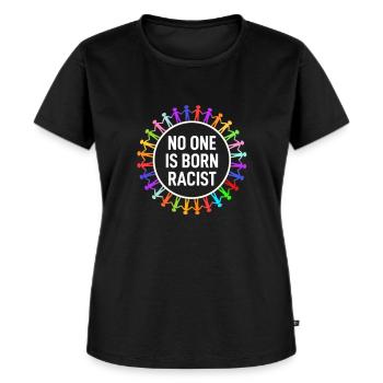 Gegen Rassismus Nazis Against Racism Antirassismus - Frauen Premium Bio T-Shirt - Schwarz - Vorne - Selfina (174cm)