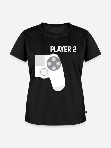 Zocker Gamer Player 2 - Frauen Premium Bio T-Shirt - Schwarz