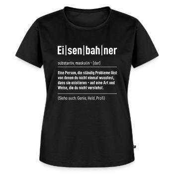 Eisenbahn - Frauen Premium Bio T-Shirt - Schwarz - Vorne - Selfina (174cm)