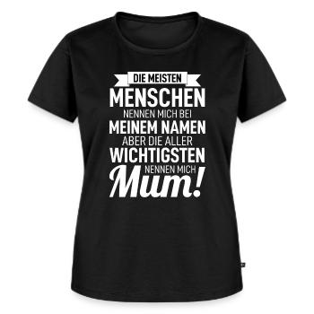 Mama - Frauen Premium Bio T-Shirt - Schwarz - Vorne - Selfina (174cm)