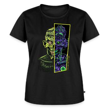 Zombie contre robots - T-shirt Premium bio Femme - noir - Devant - Selfina (174cm)