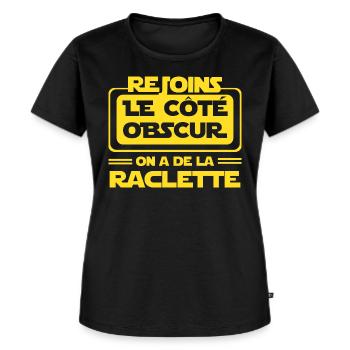 HUMOUR RACLETTE - T-shirt Premium bio Femme - noir - Devant - Selfina (174cm)