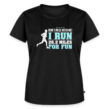 Läufer Marathon lustiges Marathon-Shirt - Frauen Premium Bio T-Shirt - Schwarz - Vorne - Selfina (174cm)