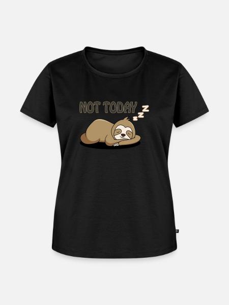 Faultier not today - Frauen Premium Bio T-Shirt - Schwarz