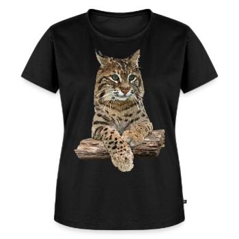 Luchs - Frauen Premium Bio T-Shirt - Schwarz - Vorne - Selfina (174cm)
