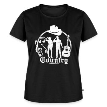 Country - Frauen Premium Bio T-Shirt - Schwarz - Vorne - Selfina (174cm)