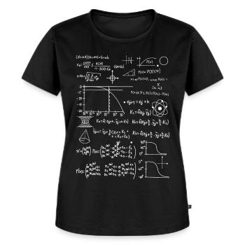 Formelsammlung Elektrotechnik Mathe - Frauen Premium Bio T-Shirt - Schwarz - Vorne - Selfina (174cm)