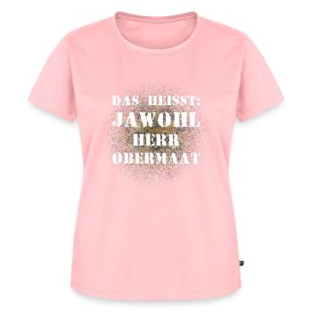 Das heißt Jawohl Herr Obermaat Bundeswehr Soldat - Frauen Premium Bio T-Shirt - Rosa - Vorne - AI Model Female 172 dark (172cm)