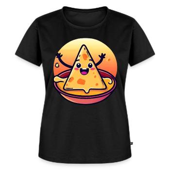 Chips de nacho dans un bain de fromage crémeux - T-shirt Premium bio Femme - noir - Devant - Selfina (174cm)