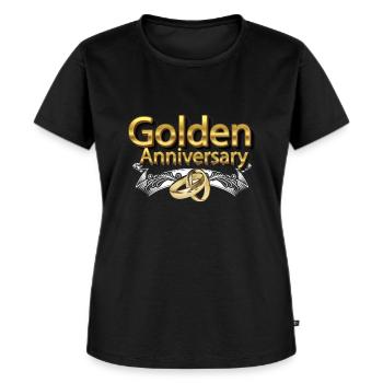 Mariage d'or - T-shirt Premium bio Femme - noir - Devant - Selfina (174cm)