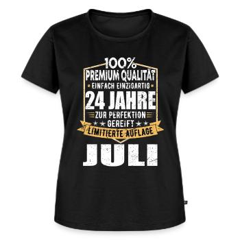 24. Geburtstag Juli Jahrgang 2005 Vintage - Frauen Premium Bio T-Shirt - Schwarz - Vorne - Selfina (174cm)