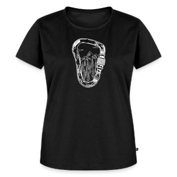 Kletterer Karabiner Klettern - Frauen Premium Bio T-Shirt - Schwarz - Vorne - Selfina (174cm)