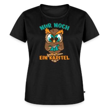 Leseratte Eule Lesefieber Bücherwurm Kapital Buch - Frauen Premium Bio T-Shirt - Schwarz - Vorne - Selfina (174cm)