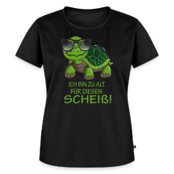 Schildkröte ich bin zu alt für diesen Scheiß! - Frauen Premium Bio T-Shirt - Schwarz - Vorne - Selfina (174cm)