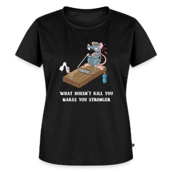 Lustige Maus Training Mausefalle Fitness Workout - Frauen Premium Bio T-Shirt - Schwarz - Vorne - Selfina (174cm)