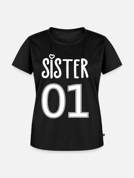 Schwester Nummer 01 Sister - Frauen Premium Bio T-Shirt - Schwarz