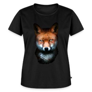 Fuchs Rotfuchs Waldtiere Tierkopf Tierisch Tier - Frauen Premium Bio T-Shirt - Schwarz - Vorne - Selfina (174cm)